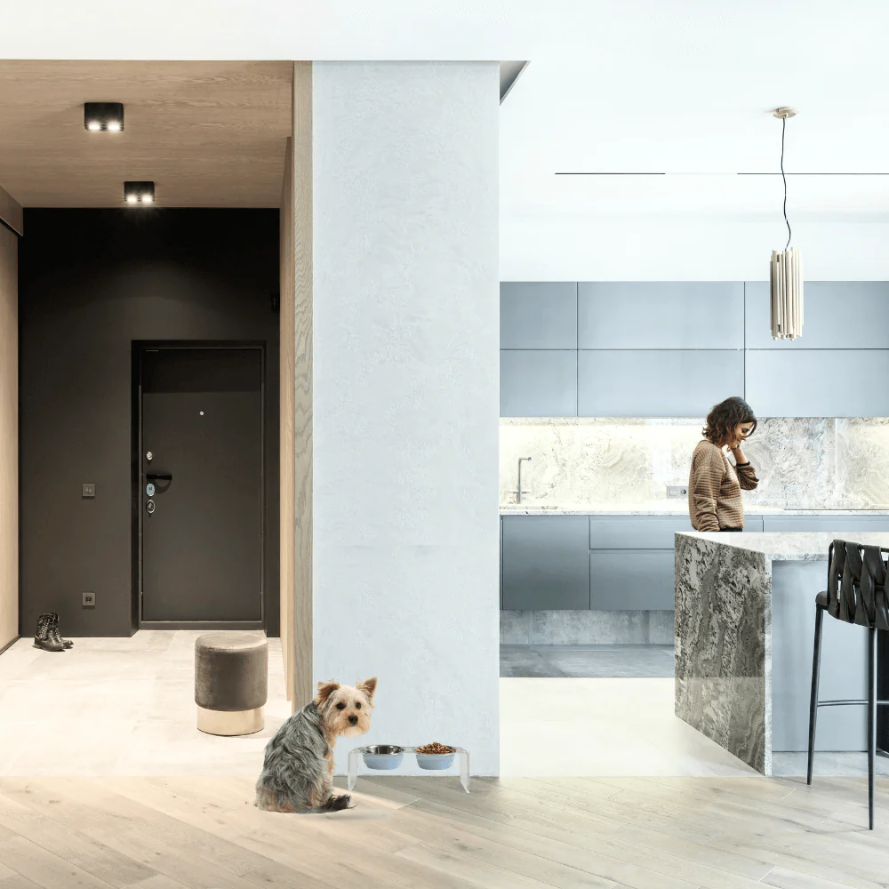 2 Tone Light Blue Metal Bowl Set - Image 3