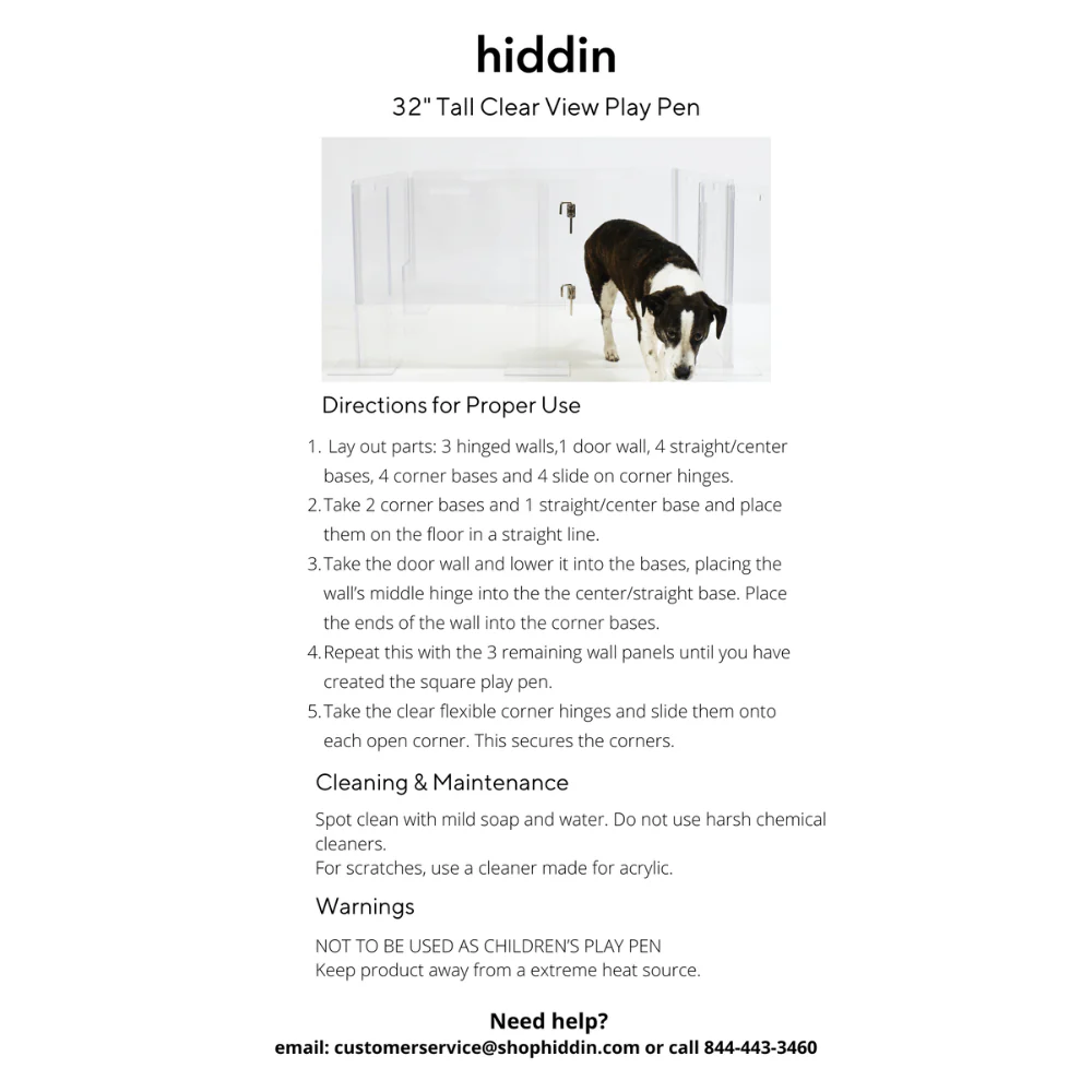 Clear Pet Playpen, 32" High with Door - Image 19