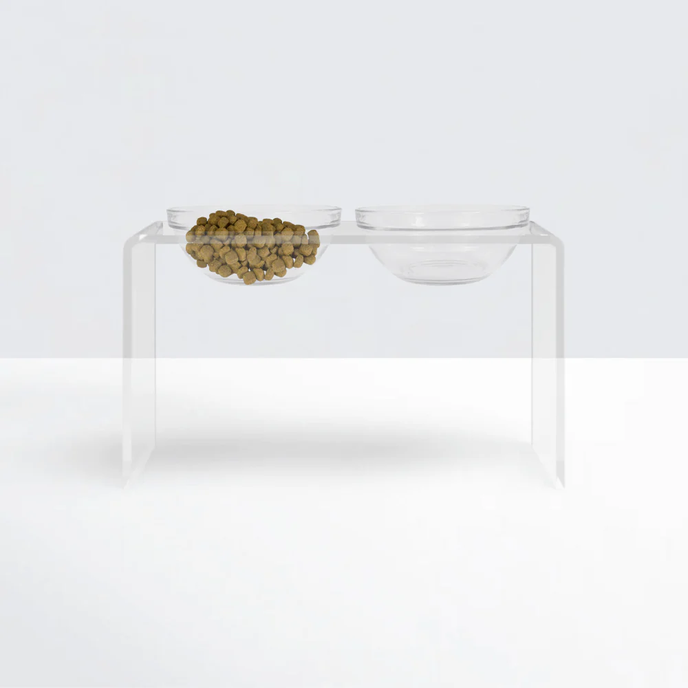 Tall Glass Bowl Feeder - Image 3